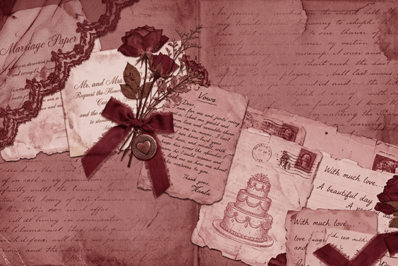 Download Vintage Burgundy Ephemera Paper - Premium Resources